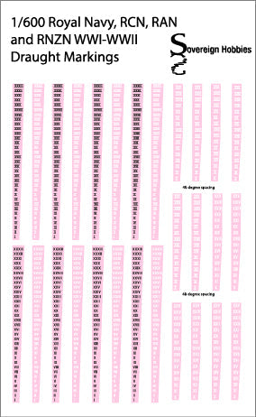 Royal Navy, RAN, RCN and RNZN Draught Marking Decals (Bundle of Decals plus Downloadable Instructions)