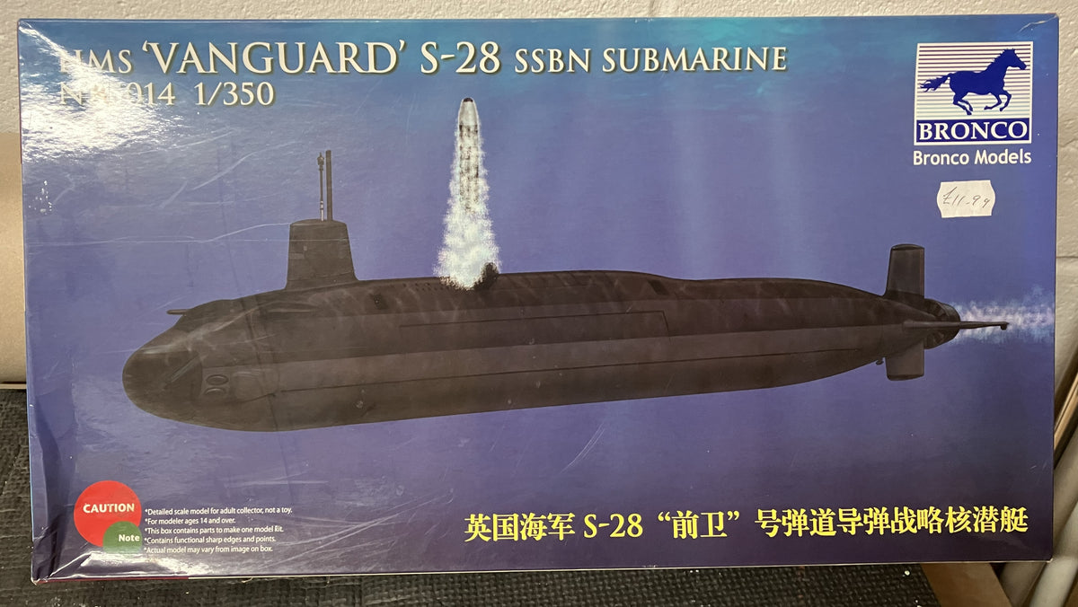 1/350 scale  Bronco HMS Vanguard S-28 Submarine